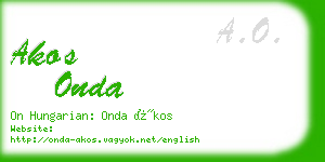 akos onda business card